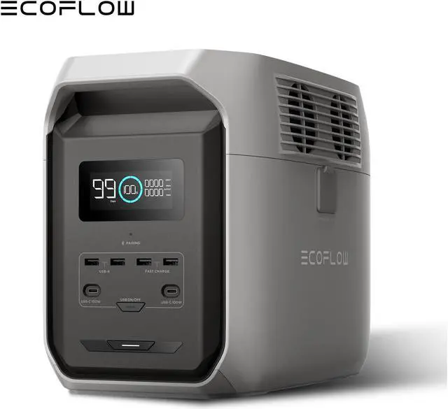 Main image of EcoFlow Portable Power Station DELTA 3 1500, 1536Wh LiFePO4 Battery Power Station, 6X1800W (Surge 2200W) AC Outputs, Ultra-Quiet Solar Generator, Fast Charging for Home Backup Use, Camping & RVs