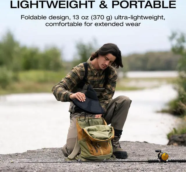 Alt view image 5 of 7 - EcoFlow Power Hat, Solar Charging Bucket Fishing Hat, Dual USB-A/USB-C Ports, SPF 50+ Wide Brim Sun Hats for Women, Men, Portable for Outdoor, Hiking, Mountain Climbing -Medium 22.8 in, Black