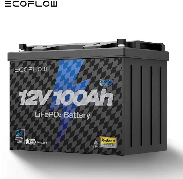 Main image of EcoFlow 12V 100Ah LiFePO4 Battery, Built In 100A BMS Group 27 Lithium Battery Deep Cycles & 10 Years Lifespan for RV, Solar Energy, Off Grid, Trolling Motor
