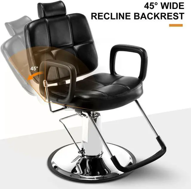 Alt view image 5 of 7 - Artist Hand 360° Swivel Heavy Duty Hydraulic Recliner Barber Chair Tattoo Salon Chair Hair Stylist Shampoo Beauty Equipment