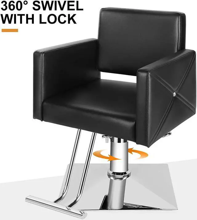 Alt view image 3 of 7 - Artist Hand 360° Swivel Hydraulic Black Barber Chair Ladies Hair Spa Salon Styling Beauty Equipment