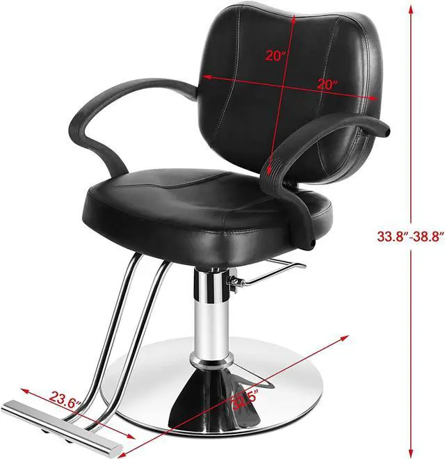 Alt view image 2 of 7 - Artist Hand 360 Degree Swivel Black Barber Chair Hydraulic Tattoo Spa Salon Chair Equipment for Hair Stylist