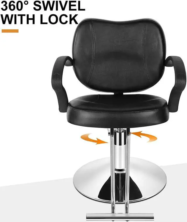 Alt view image 3 of 7 - Artist Hand 360 Degree Swivel Black Barber Chair Hydraulic Tattoo Spa Salon Chair Equipment for Hair Stylist