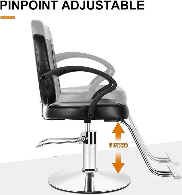 Alt view image 5 of 7 - Artist Hand 360 Degree Swivel Black Barber Chair Hydraulic Tattoo Spa Salon Chair Equipment for Hair Stylist