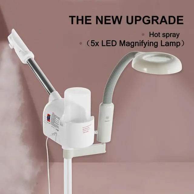 Alt view image 4 of 7 - Artist Hand Professional 2 in 1 5x LED Magnifying Lamp Facial Steamer Upgrade Esthetician Steamer with Hot & Cold Nozzle Beauty Salon Spa