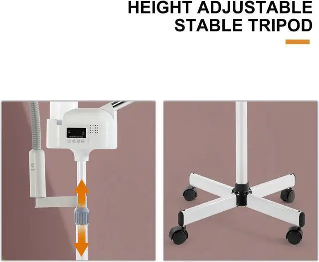 Alt view image 6 of 7 - Artist Hand Professional 2 in 1 5x LED Magnifying Lamp Facial Steamer Upgrade Esthetician Steamer with Hot & Cold Nozzle Beauty Salon Spa