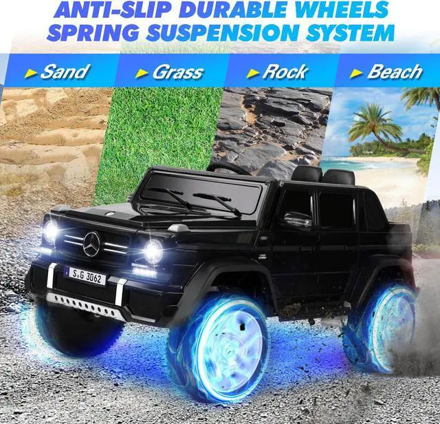 Alt view image 6 of 6 - JOYLDIAS 12V Kids Ride on Car 3 Speeds Licensed Mercedes-Benz Electric Toy w/ Bluetooth, Remote Control, LED Lights (Black)