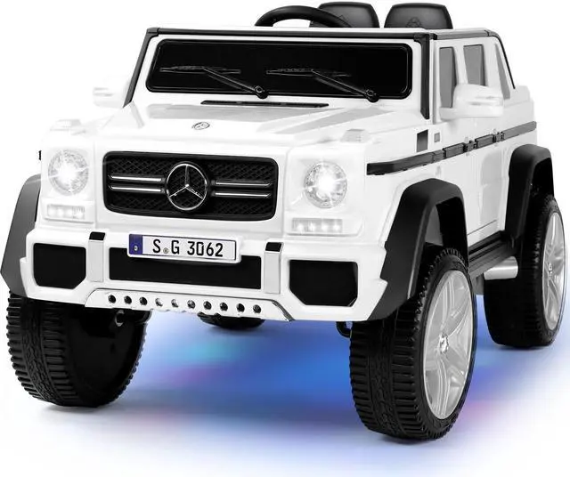 Main image of JOYLDIAS 12V Kids Ride on Car 3 Speeds Licensed Mercedes-Benz Electric Toy w/ Bluetooth, Remote Control, LED Lights (White)