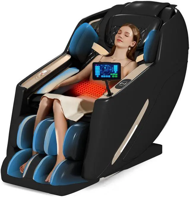 Main image of Massage Chair Full Body, Zero Gravity Massage Chair SL-Track Shiatsu Massage Recliner Chair with AI Voice Control, Heating, Bluetooth Speakers, Foot Massager, Full Body Airbags (Black)
