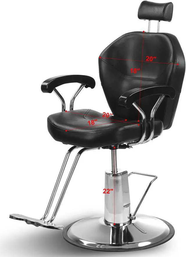 Alt view image 2 of 7 - Artist Hand Hydraulic Reclining Barber Chair 360 Degrees Rolling Swivel Barber Chairs Hair Salon Spa Equipment