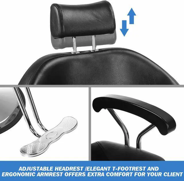 Alt view image 7 of 7 - Artist Hand Hydraulic Reclining Barber Chair 360 Degrees Rolling Swivel Barber Chairs Hair Salon Spa Equipment