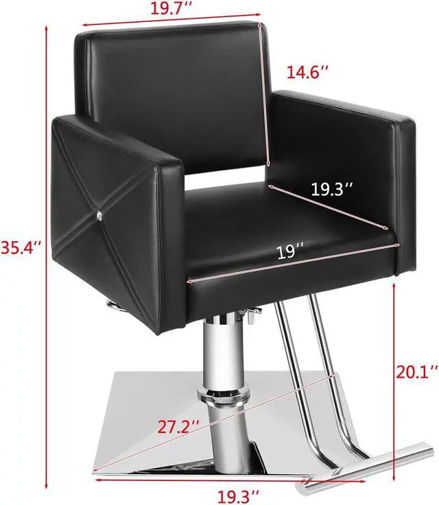 Alt view image 2 of 7 - Artist Hand 360° Swivel Hydraulic Black Barber Chair Ladies Hair Spa Salon Styling Beauty Equipment