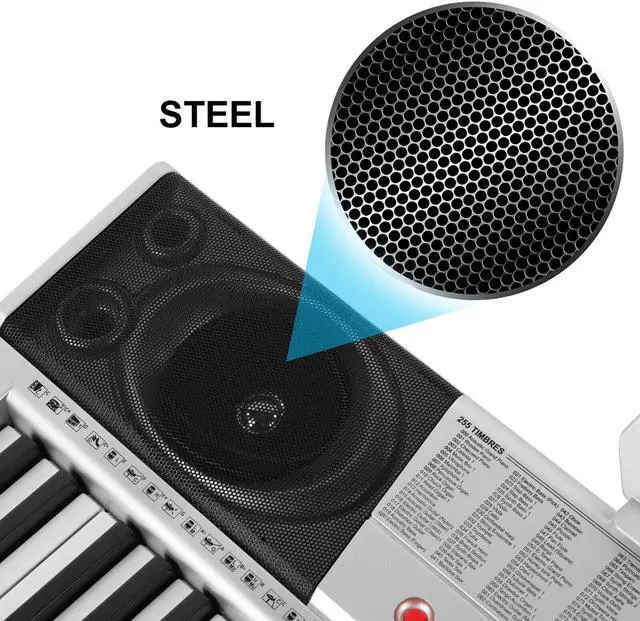 Alt view image 6 of 7 - Mustar 61 Keys Electric Piano Keyboard for Beginners with Lighted Up Keys, Stand, LCD Screen, Headphones, Microphone