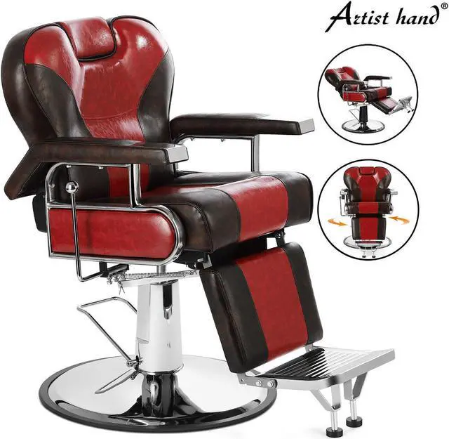 Main image of Artist hand Heavy Duty Barber Chairs Hydraulic Reclining Barber Chair Salon Chair Styling Chair for Salon Equipment (Red/Brown)