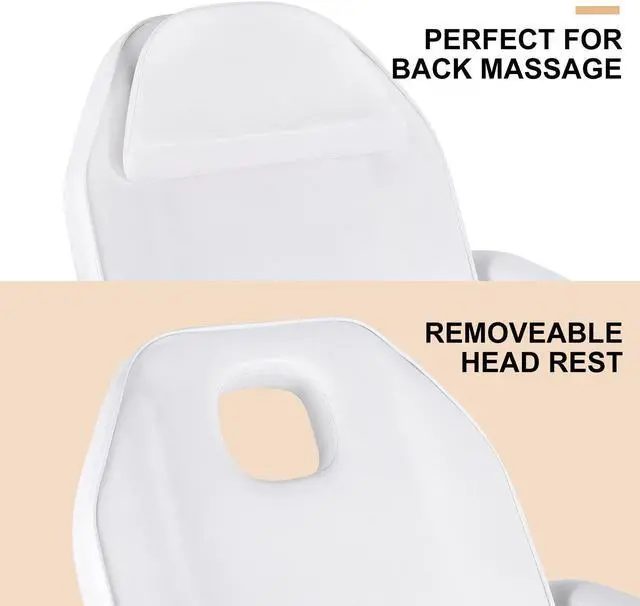 Alt view image 3 of 6 - Artist hand Tattoo Chair for Client with Trays Facial Bed Lash Bed for Eyelash Extensions Massage Bed Massage Table Salon Chair (White)