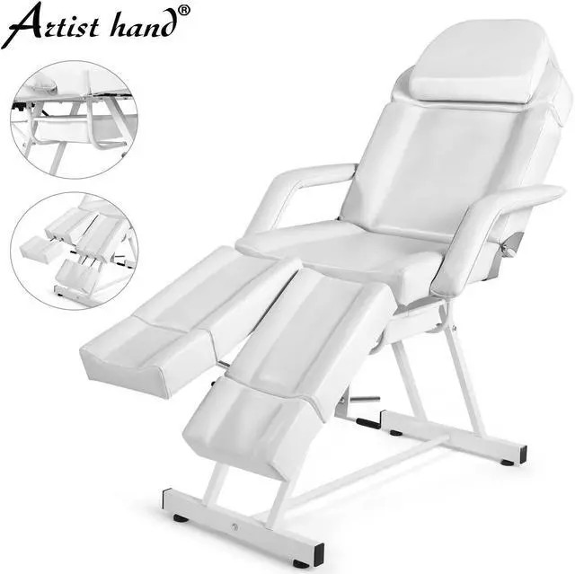 Main image of Artist hand Massage Table Facial Bed Massage Bed Lash Bed for Eyelash Extensions Salon Chair with Tray,Split Footrests(White)