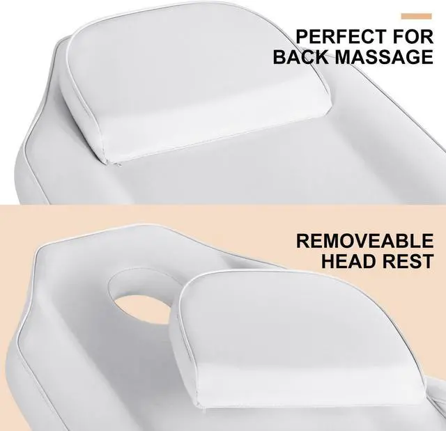 Alt view image 6 of 7 - Artist hand Professional Hydraulic Tattoo Bed Swivel aesthetician Chair Adjustable Beauty Bed Esthetician Spa Bed for Eyelash Facial Bed Extensions Salon Equipment (White)