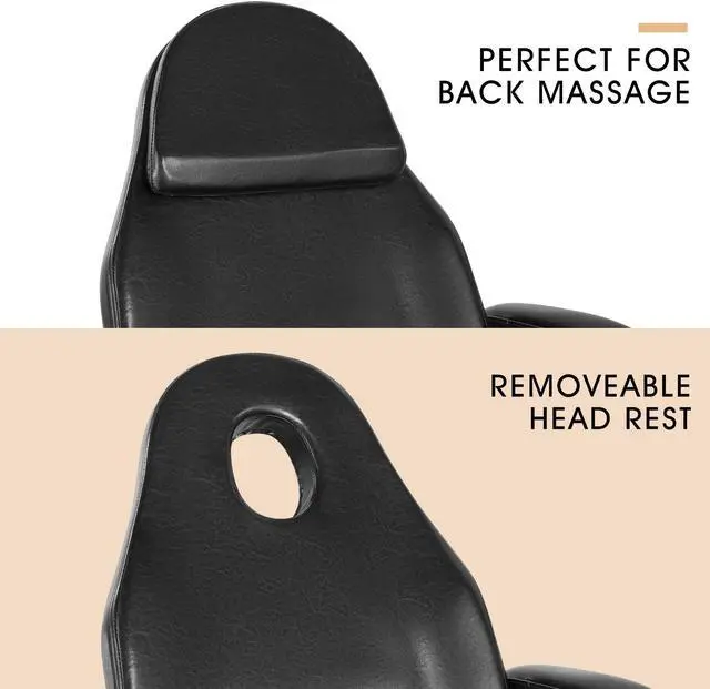 Alt view image 6 of 6 - Artist hand 3 Motor Electrical Facial Bed for Esthetician 110V Massage Table Beauty Bed Medical Aesthetic Tattoo Chair with Adjustments, Black