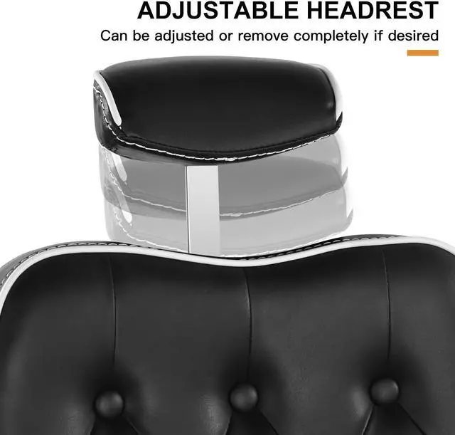 Alt view image 3 of 7 - Artist hand Barber Chair All Purpose Hydraulic Recline Salon Chair Beauty Spa Vintage Barber Chair Heavy Duty Chair(Black)