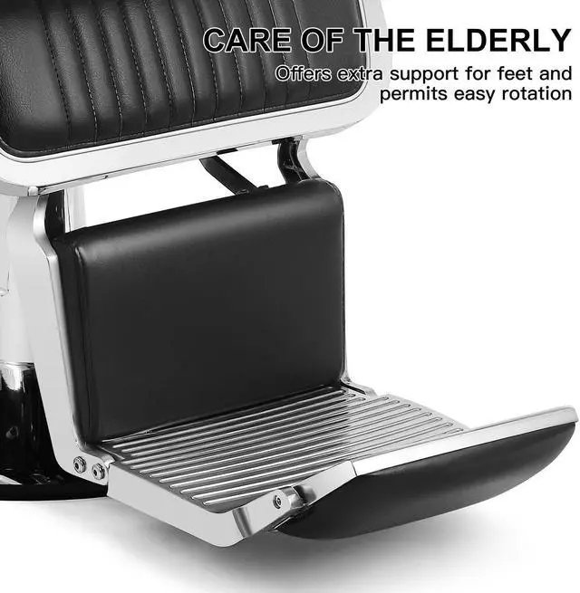 Alt view image 5 of 7 - Barber Chair Reclining Hydraulic Barber Chairs Heavy Duty Styling Chairs for Salon Chair Tattoo Chair Beauty Equipment (Black)