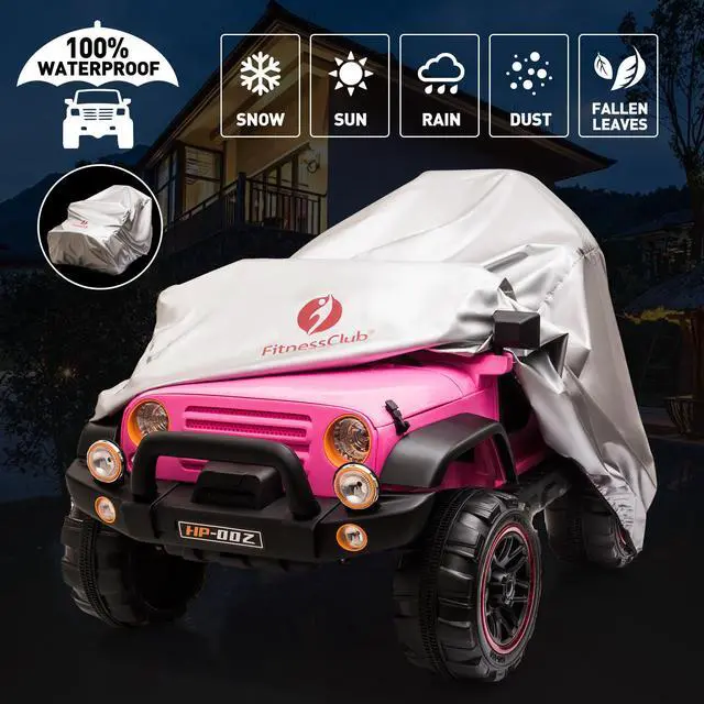 Alt view image 2 of 7 - JOYLDIAS 2 Seater Ride On Truck and Car Cover, 12V Children's Electric Car with Parental Remote Control, Music, MP3 Player, LED Lights, Spring Suspension, Pink