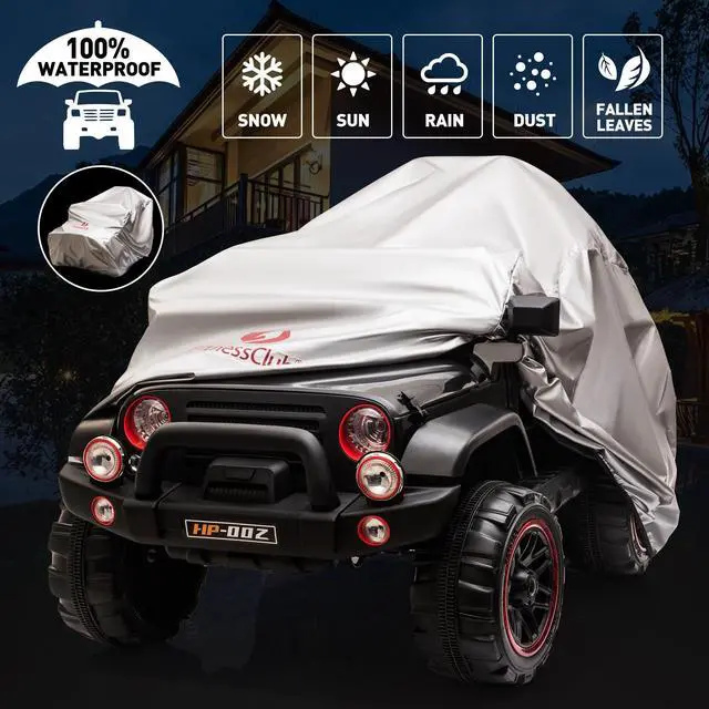 Alt view image 2 of 7 - JOYLDIAS 2 Seater Ride On Truck and Car Cover, 12V Children's Electric Car with Parental Remote Control, Music, MP3 Player, LED Lights, Spring Suspension, Black
