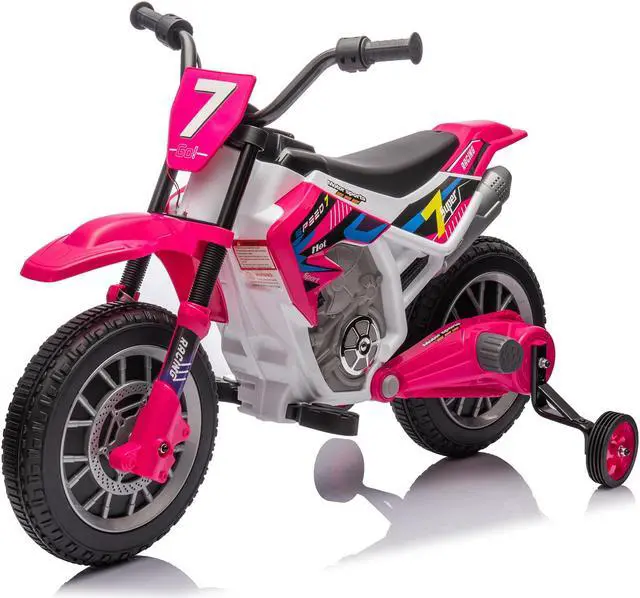 Alt view image 7 of 7 - JOYLDIAS Kids Motorcycle Dirt Bike, 12V7AH Battery-Powered Ride On Motorcycle for Kids, Off-Road Street Bike w/Music, Training Wheels, Spring Suspension, High/Low Speeds, Rose Pink
Visit the JOYLDIAS