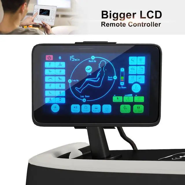 Alt view image 5 of 7 - 3D Full Body Massage Chair, Zero Gravity Recliner Chair With AI Voice Control, Back And Calf Heating, Bluetooth Speakers, And Foot Massager, Full Body Airbags Compression Massage (Black & White)