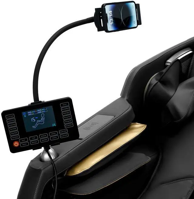 Alt view image 2 of 6 - Massage Chair Full Body with Patented Phone Controller, Zero Gravity Massage Recliner SL-Track with Heating Jacket, AI Voice Control, Heating, Bluetooth Speakers, Foot Massager, Dark Grey