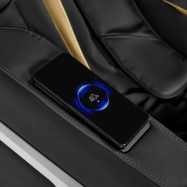 Alt view image 5 of 6 - Massage Chair Full Body with Patented Phone Controller, Zero Gravity Massage Recliner SL-Track with Heating Jacket, AI Voice Control, Heating, Bluetooth Speakers, Foot Massager, Dark Grey
