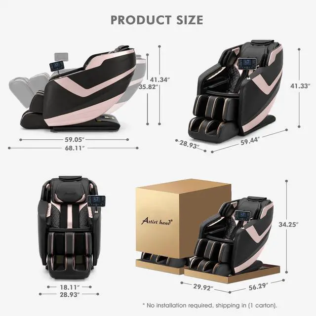 Alt view image 3 of 6 - Massage Chair Full Body, Zero Gravity Massage Chair, Dual Core SL-Track Massage Recliner Chair with 12 Modes, Bluetooth Speakers, Full Body Airbag Compression, Heating, Foot Rollers, Black