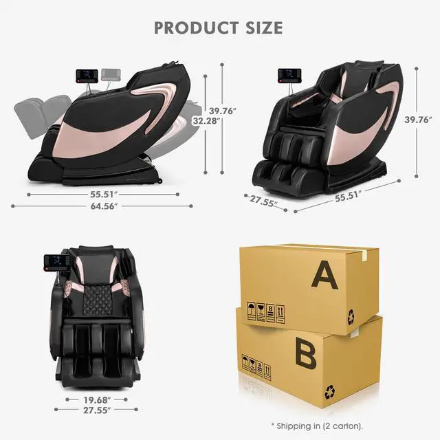 Alt view image 3 of 6 - Massage Chair Full Body, Zero Gravity Massage Chair Shiatsu Massage Recliner with 5 Auto Modes, Back & Upper Legs Heating, Bluetooth Speakers, Calfrest Extension, Airbags, Foot Rollers