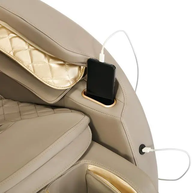 Alt view image 6 of 6 - Massage Chair Full Body, Zero Gravity Massage Chair SL-Track Shiatsu Massage Recliner Chair with 12 Modes, Bluetooth Speakers, Body Scan, Heating, Foot Roller, AI Control, Airbags, Khaki