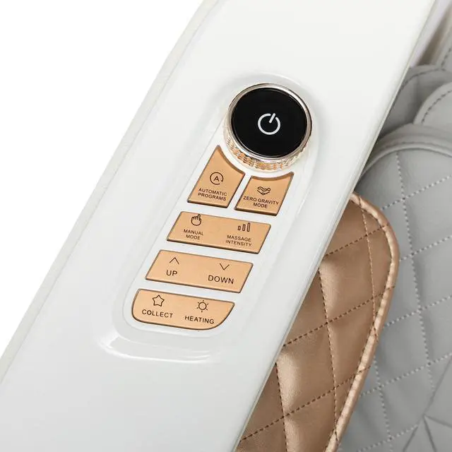 Alt view image 4 of 6 - Massage Chair Full Body, SL Track Zero Gravity Massage Chair Recliner with Heating, Bluetooth Speaker, Body Scan, Foot Roller & Airbags Massage, AI Voice Control, Wireless Charging, White