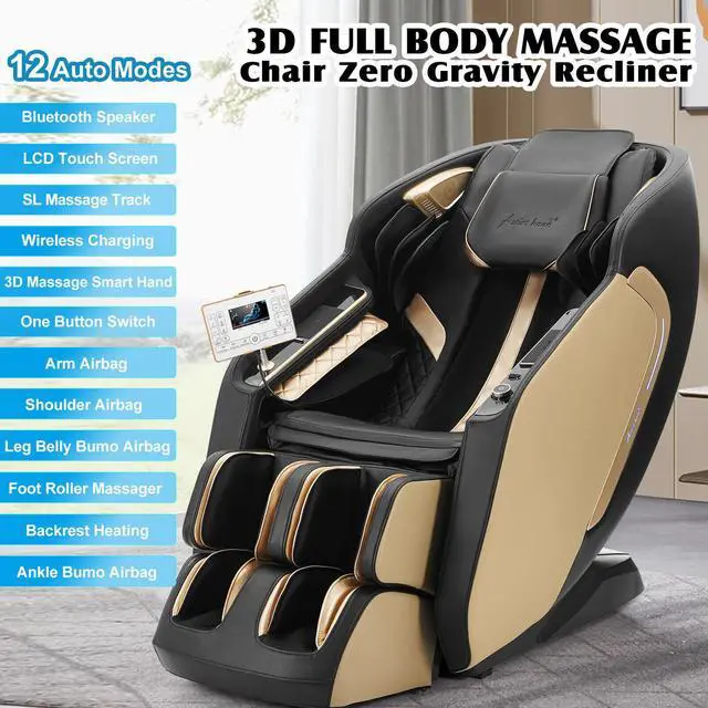 Alt view image 2 of 6 - Massage Chair Full Body Extra Wide Seat, Zero Gravity Massage Chair SL-Track Shiatsu Massage Recliner Chair with 12 Modes, Bluetooth, Body Scan, Heating, Foot Roller, Airbags Massage