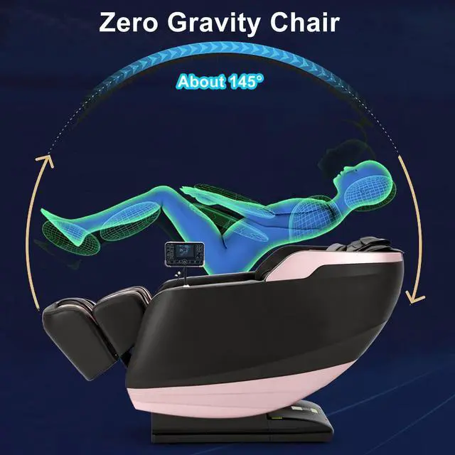 Alt view image 4 of 6 - Massage Chair Full Body, Zero Gravity Massage Chair, Dual Core SL-Track Massage Recliner Chair with 12 Modes, Bluetooth Speakers, Full Body Airbag Compression, Heating, Foot Rollers, Black