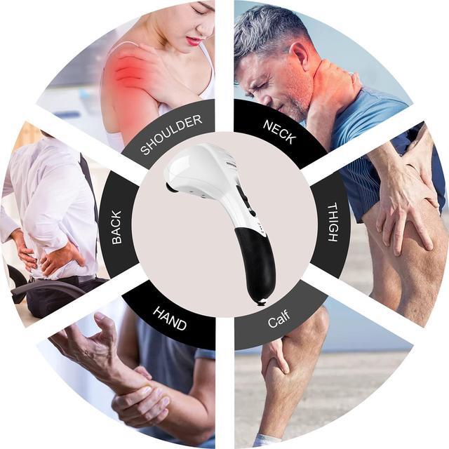 Alt view image 7 of 7 - Cotsoco Handheld Neck Back Massager - Double Head Electric Full Body Massager - Deep Tissue Percussion Massage Hammer for Muscles, Arm, Neck, Shoulder, Back, Leg, Foot (Black)