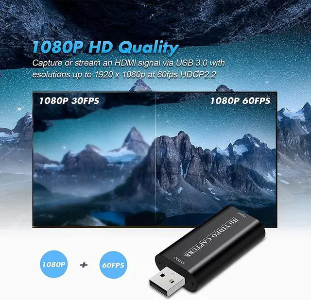 Alt view image 3 of 7 - HDMI to USB Video Capture Card, HDMI to USB 1080p USB2.0, Record Directly to Computer for Gaming, Streaming, Teaching, Video Conference or Live Broadcasting