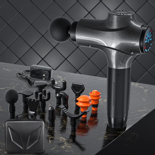 Alt view image 7 of 7 - Massage Gun Deep Tissue,Percussion Back Neck Head Handheld Massager Gun for Athletes,Muscle Massage Gun for Pain Relief with 30 Speeds