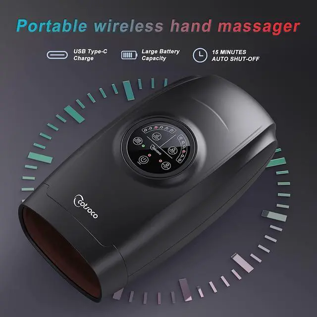 Alt view image 6 of 7 - COTSOCO Electric Hand Massager - Cordless Hand Massager for Arthritis and Carpal Tunnel, 6 Levels Hand Therapy with Heat and Compression, Hand and Wrist Massager Machine for Pain Relief