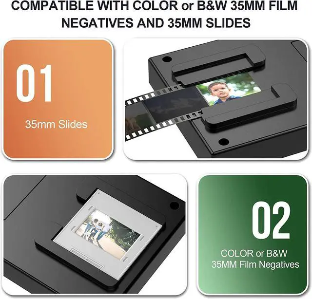 Alt view image 4 of 7 - Rybozen Mobile Film and Slide Scanner, Lets You Scan and Play with Old 35mm Films & Slides Using Your Smartphone Camera, Fun Toys and Gifts with LED Backlight, Rugged Plastic Folding Scanner