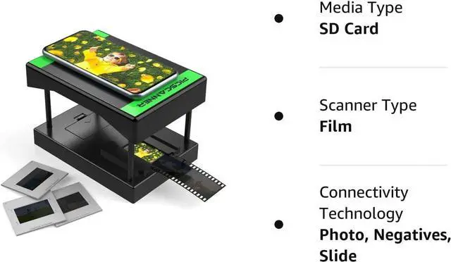 Alt view image 7 of 7 - Rybozen Mobile Film and Slide Scanner, Lets You Scan and Play with Old 35mm Films & Slides Using Your Smartphone Camera, Fun Toys and Gifts with LED Backlight, Rugged Plastic Folding Scanner