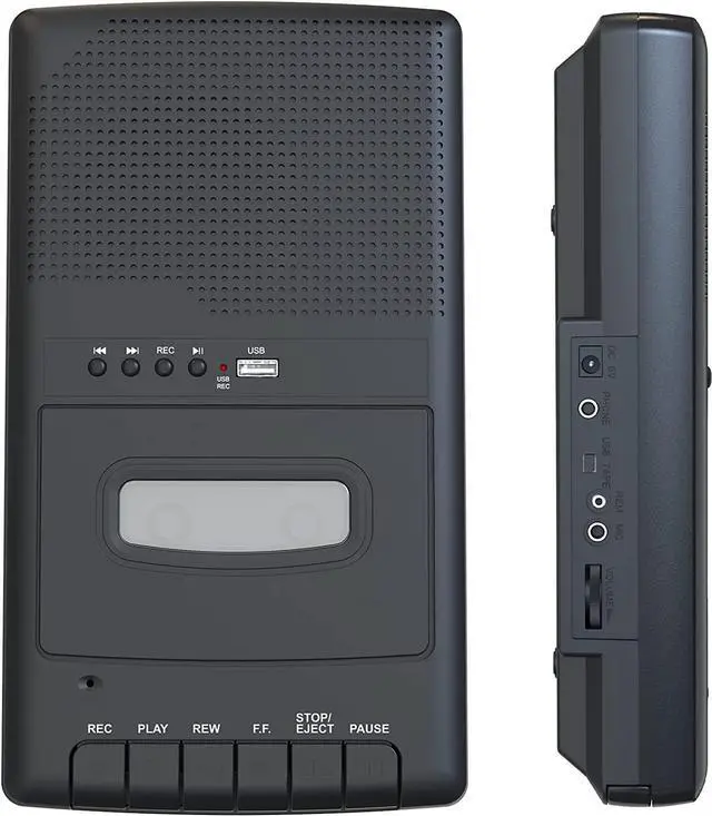Alt view image 3 of 7 - Rybozen Portable Cassette Player, Walkman Tape Cassettes Converter MP3 with USB Player, Captures U Disk Audio Files,Headphone/Microphone Jack