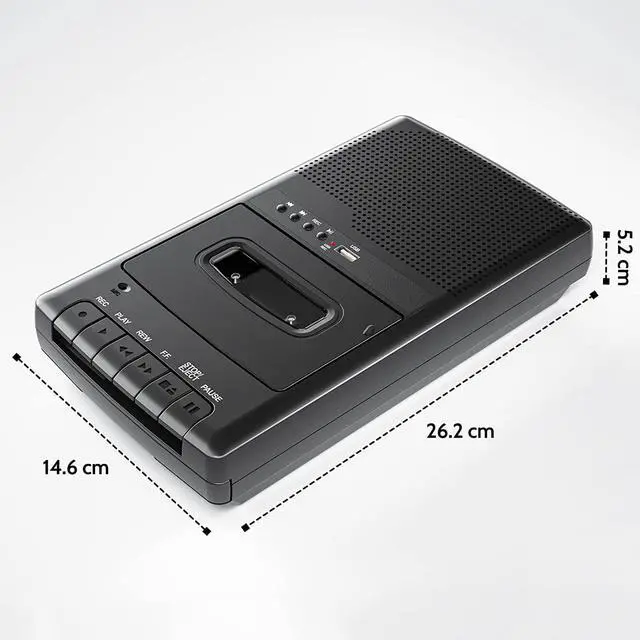 Alt view image 6 of 7 - Rybozen Portable Cassette Player, Walkman Tape Cassettes Converter MP3 with USB Player, Captures U Disk Audio Files,Headphone/Microphone Jack