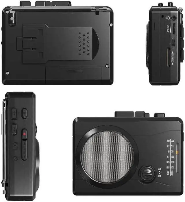 Alt view image 5 of 6 - Rybozen Portable Walkman Cassette Player Recorder, Personal Retro Walkman Audio Stereo Recording, AM/FM Radio, Tape to MP3 Converter, Built-in External Speaker, 3.5MM Headphone Jack and Earphone Inclu