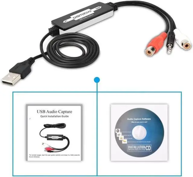 Alt view image 3 of 6 - USB Audio Capture Card Grabber for Vinyl Cassette Tapes to Digital MP3 Converter, Support Mac & Windows 10/8.1/8 / 7 / Vista/XP