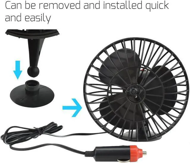 Alt view image 2 of 6 - Rybozen Speedless Oscillating Fan Ventilation Electric Car Seat Fans