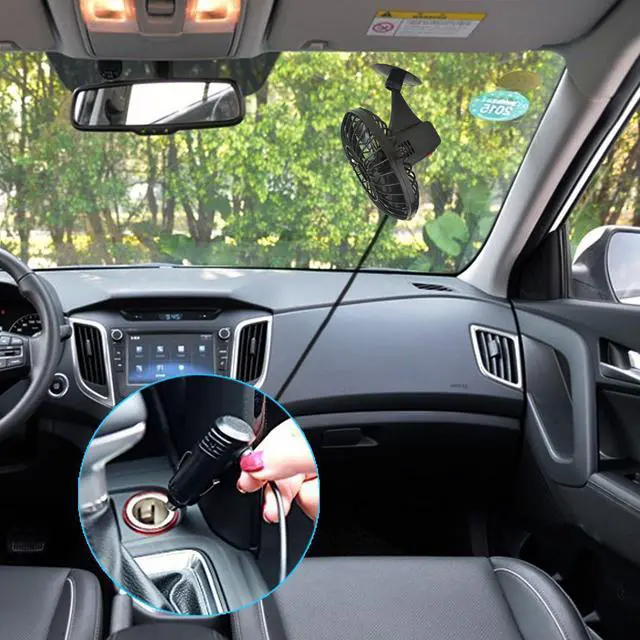 Alt view image 5 of 6 - Rybozen Speedless Oscillating Fan Ventilation Electric Car Seat Fans