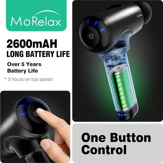 Alt view image 3 of 4 - Massage Gun Deep Tissue with 12MM Amplitude,Handheld Percussion Muscle Electric Back Massager for Athletes Pain Relief Therapy and Relaxation, Birthday Gifts for Women, Fathers Day