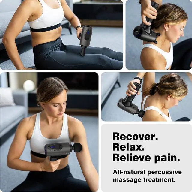 Alt view image 4 of 4 - Massage Gun Deep Tissue with 12MM Amplitude,Handheld Percussion Muscle Electric Back Massager for Athletes Pain Relief Therapy and Relaxation, Birthday Gifts for Women, Fathers Day